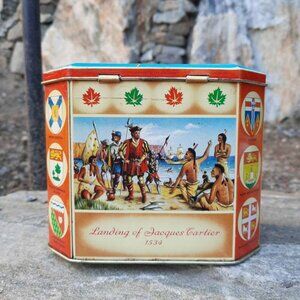 Vintage Gray Dunn Biscuit Tin 1967 Canadian Centennial